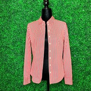 H&M Women Red Long Sleeve Button-Down Shirt